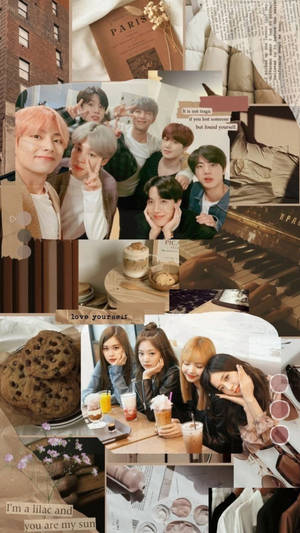 Bts And Blackpink Scrapbook Wallpaper