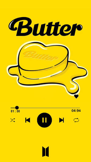 Bts Butter Logo With Music Interface Wallpaper