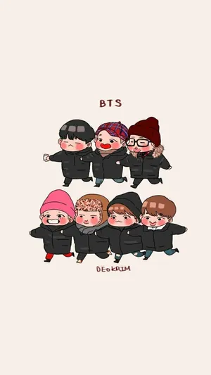 Bts Cartoon Chibi Wallpaper