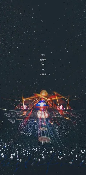 Bts Concert Filled With Lights From Army Bombs Wallpaper