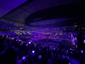 Bts Concert With The Purple Ocean Wallpaper