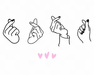 Bts Finger Heart Four Hand Gesture Wallpaper