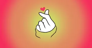 Bts Finger Heart Orange Aesthetic Wallpaper