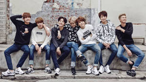 Bts Group Aesthetic Jeans Shoot Wallpaper