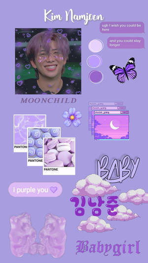 Bts Kim Namjoon Purple Aethetic Wallpaper