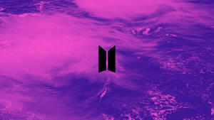 Bts Logo On Clouds Above Sea Laptop Wallpaper