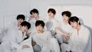 Bts Members In White Wallpaper