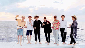 Bts On The Boat Wallpaper