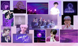 Bts Purple Theme Collage Aesthetic Wallpaper