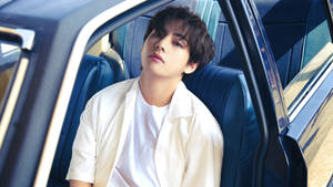 Bts Tae Hyung Inside A Car Wallpaper