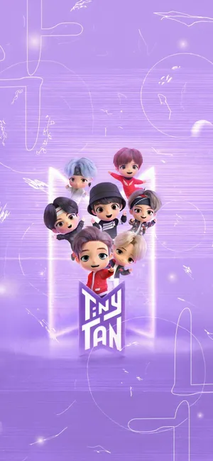 Bts Tinytan Pastel Purple Portrait Wallpaper