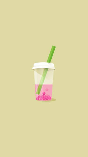 Bubble Tea Minimalist Iphone Wallpaper