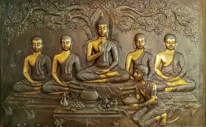 Buddha 3d Embossed Wall Sculpture Wallpaper