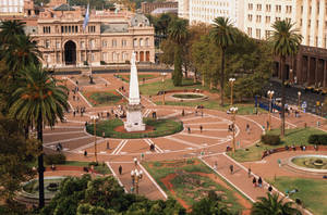 Buenos Aires Casa Rosada And Obelisk Wallpaper