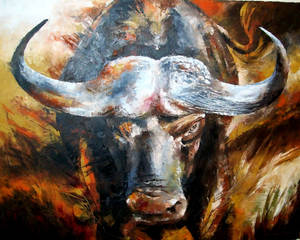 Buffalo Oil Painting Wallpaper