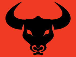 Bull Skull Silhouette On Red Wallpaper