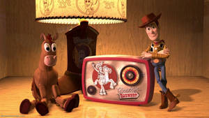 Bullseye Toy Story On Side Table Wallpaper