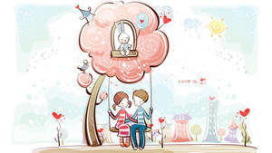 Bunny Girl And Boy Love Drawing Wallpaper