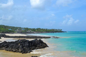 Buoni Beach Rocks On Shore Comoros Wallpaper