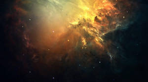 Burning Cosmic Dust And Galaxy In Outer Space Wallpaper
