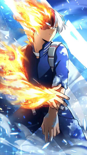 Burning Todoroki Aesthetic Wallpaper