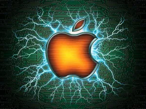 Burnt Wood Cool Mac Logo Wallpaper