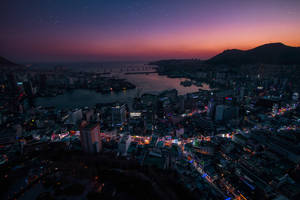 Busan City Pink Sky Wallpaper