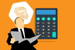 Businessman With Calculator Wallpaper