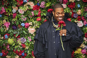 Busta Rhymes Floral Backdrop Wallpaper