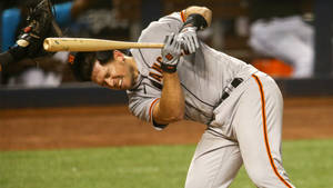 Buster Posey Being Hit Wallpaper