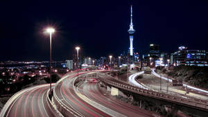 Busy Highway In The City Wallpaper