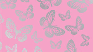 Butterflies In Aesthetic Pink Wallpaper