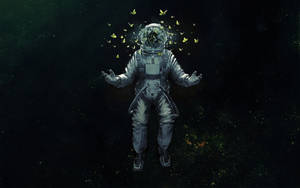 Butterfly Space Astronaut Wallpaper