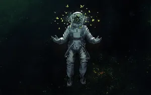 Butterfly Space Astronaut Wallpaper