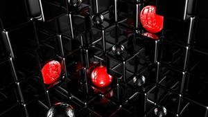 Buttons In Red And Black 3d Wallpaper