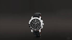 Bvlgari Watch Black Leather Strap Wallpaper