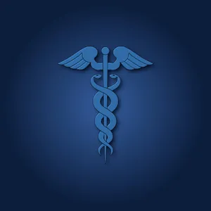 Caduceus Medical Symbol Blue Background Wallpaper