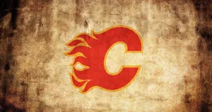 Calgary Flames Logo In Brown Wallpaper