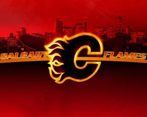 Calgary Flames Molten Lining Logo Wallpaper