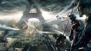 Call Of Duty Battle Eiffel Tower Wallpaper