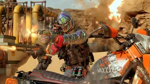 Call Of Duty Black Ops Cold War Jackal Behind Motorcycle Wallpaper