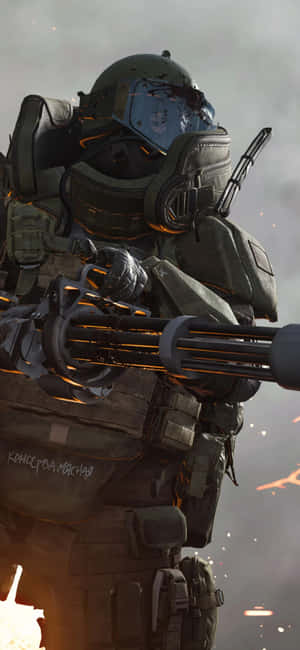 Call Of Duty Modern Warfare Machine Gun Iphone Wallpaper