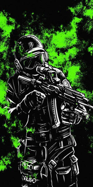 Call Of Duty Phone Green Splashes Wallpaper