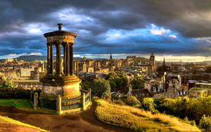 Calton Hill Near Edinburgh Castle Wallpaper