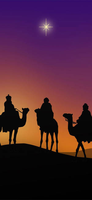 Camels With Three Kings Wallpaper
