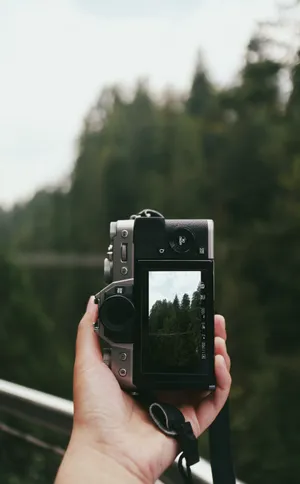 Camera And Hand Photo Wallpaper