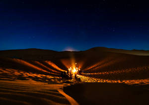 Camp Fire In The Sahara Wallpaper