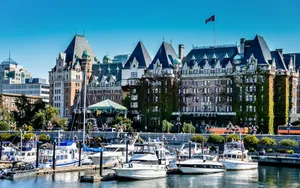 Canada Victoria Harbour Cruise Ships Wallpaper