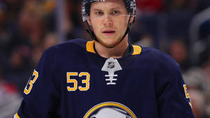 Canadian Nhl Player Number 53 Buffalo Sabres Jeff Skinner Wallpaper