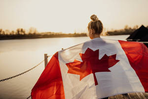 Canadian Zoomed In Flag Wallpaper